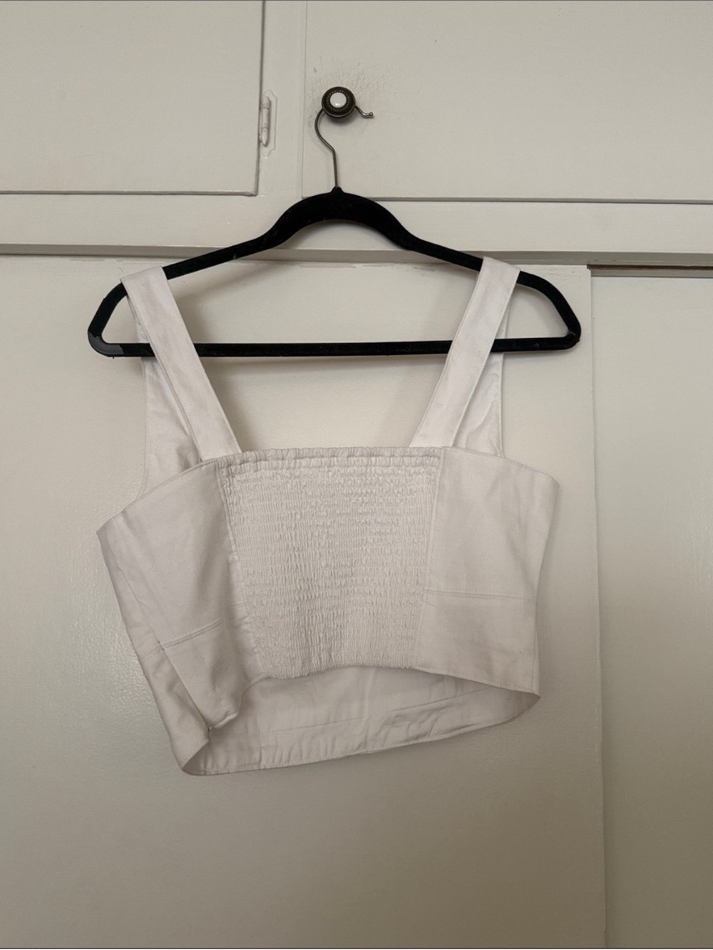 Banana Republic White Linen Square Neck Crop Top Tank Blouse 8 - Picture 5 of 5
